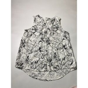 Joie Women's Sleeveless Floral Tank Linen Blend Blouse Sz Large Bohemian SEE